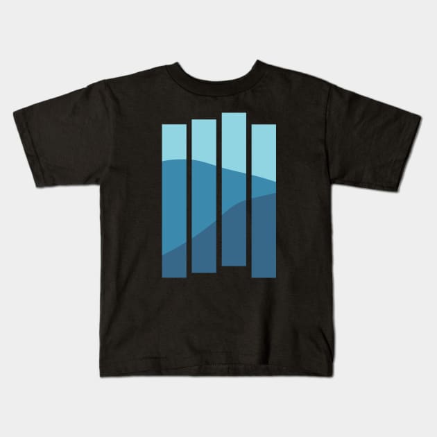 Mountain Stripes Kids T-Shirt by Vanphirst